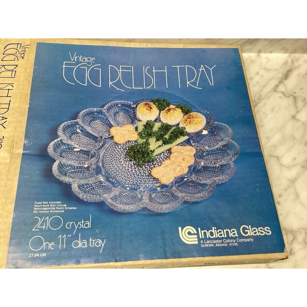 Indiana Glass VINTAGE EGG RELISH TRAY 11"